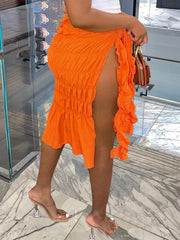 Indiebeautie – Geraffter Rock mit Bindeband