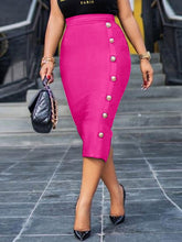 Indiebeautie Bleistiftrock mit seitlichen Knöpfen