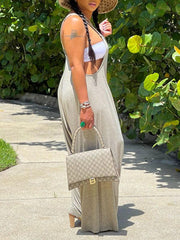 Indiebeautie – Einfarbiger Harems-Jumpsuit