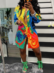 Bedrucktes Hemdblusenkleid – Ausverkauf