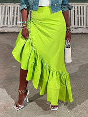 Indiebeautie – Einfarbiger Rüschenrock