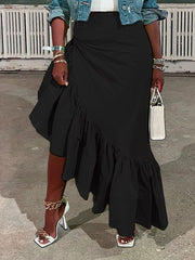 Indiebeautie – Einfarbiger Rüschenrock