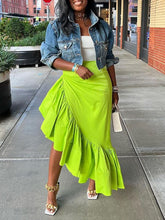 Einfarbiger Rüschenrock – Ausverkauf