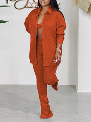 Dreiteiliges Strickhemd-Set – Ausverkauf