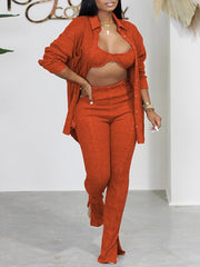 Dreiteiliges Strickhemd-Set – Ausverkauf