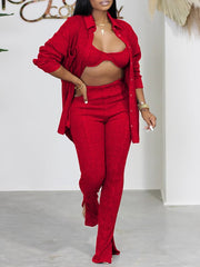 Dreiteiliges Strickhemd-Set – Ausverkauf