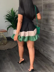 Indiebeautie – Dreifarbiges Rüschenkleid