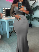 Indiebeautie – Einfarbiges Camisole-Maxikleid