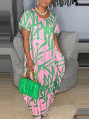 Bedrucktes Slouchy-Kleid