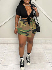 Indiebeautie Draped Camo Shorts