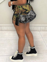 Indiebeautie Draped Camo Shorts