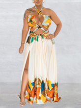 Indiebeautie – Bedrucktes Kleid mit Schnürung und Schlitz