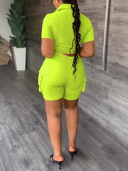 Cargo-Shirt und Shorts-Set – Ausverkauf