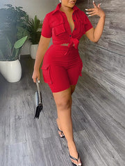 Cargo-Shirt und Shorts-Set – Ausverkauf