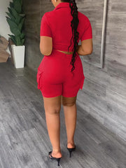 Cargo-Shirt und Shorts-Set – Ausverkauf