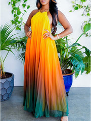 Indiebeautie – Neckholder-Kleid mit Ombré-Muster und Plissee