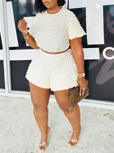 Indiebeautie – Strukturiertes Crop-Top und Shorts-Set