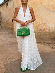 Indiebeautie – Weißes Neckholder-Dekolletékleid