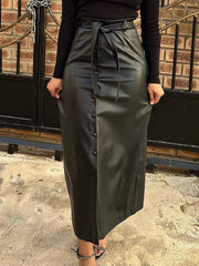 Indiebeautie – Rock aus Kunstleder mit Gürtel