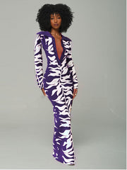 Bedrucktes Kleid mit Knopfleiste vorne – Ausverkauf