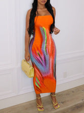 Bedrucktes trägerloses Kleid