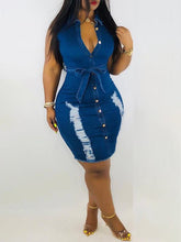 Jeanskleid mit Knopfleiste vorne – Ausverkauf