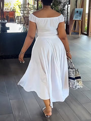 Set aus schulterfreiem Crop-Top und Rock