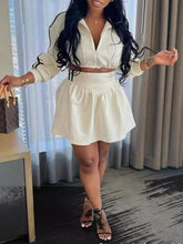 Indiebeautie – Gestreiftes Oberteil und Rock-Set mit Reißverschluss vorne