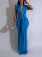 Indiebeautie – Ärmelloses Maxikleid mit tiefem Ausschnitt