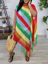 Indiebeautie – Gestreiftes Strickkleid mit Fransen