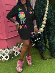 Indiebeautie Studded Shirt Dress