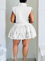 Indiebeautie Set aus ärmellosem Hemd und Skort