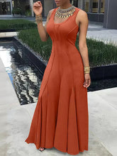 Indiebeautie – Einfarbiges, ärmelloses Maxikleid