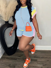 Set aus T-Shirt und Shorts mit Paspelierung – Ausverkauf