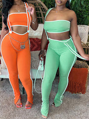 Indiebeautie – Set aus Bandeau-Top und Overall mit Paspelierung