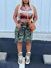 Indiebeautie Camo Cargo Bermuda Shorts