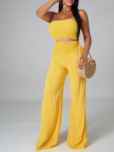 Indiebeautie Set aus gesmoktem Bandeau-Top und Hose