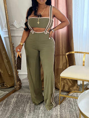 Indiebeautie – Set aus Bandeau-Top und Overall mit Paspelierung