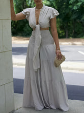 Indiebeautie – Set aus einfarbigem Oberteil mit Bindeband und Hose mit weitem Bein