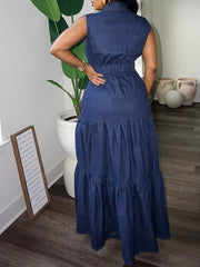 Ärmelloses Jeanshemdkleid