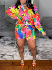 Set aus bedrucktem Hemd und Shorts