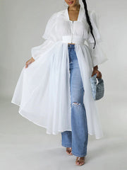 Kombi-Tunika-Oberteil mit Reißverschluss vorne