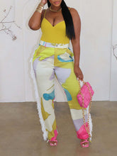 Indiebeautie – Hose mit Fransen-Kombimuster