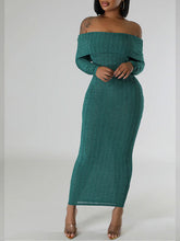 Unifarbenes Off-Shoulder-Kleid