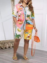 Set aus bedrucktem Hemd und Shorts