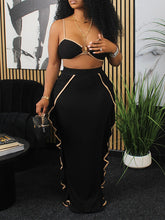 Set aus Bandeau-Top und Rüschenrock