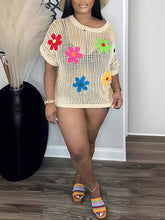 Mesh-Oberteil mit Blumenmuster