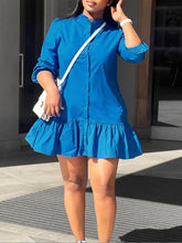 Rüschenkleid mit Knopfleiste vorne