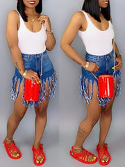 Indiebeautie Fringe Denim Shorts