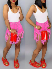 Indiebeautie Fringe Denim Shorts